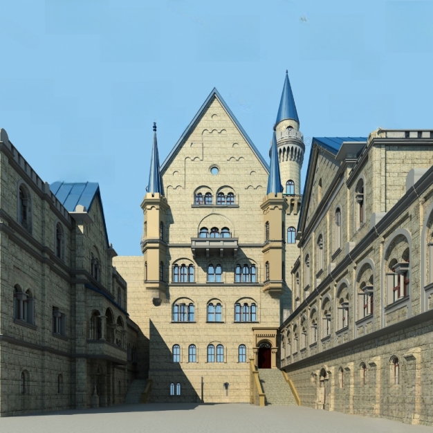 欧式建筑外观3D模型