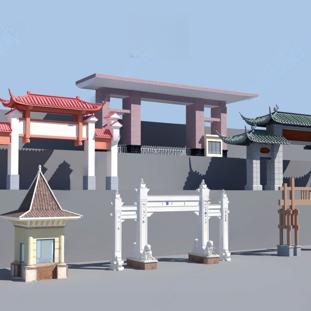 新中式牌坊 门楼3D模型
