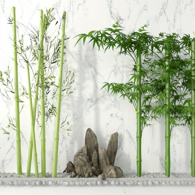 新中式竹子园艺小品3D模型