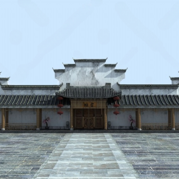 中式古建门头3D模型