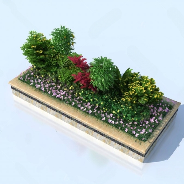 现代植物花坛3D模型