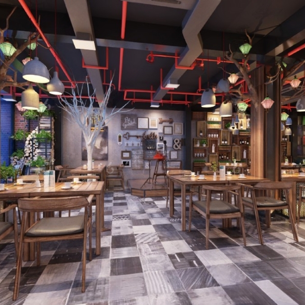 工业风餐厅3D模型