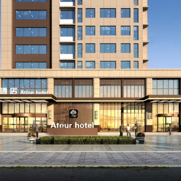 现代酒店建筑门头3D模型