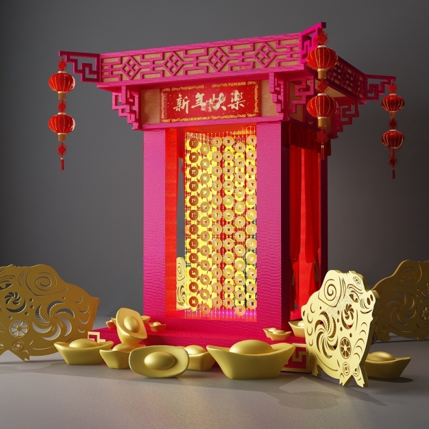 新中式饰品摆件3D模型