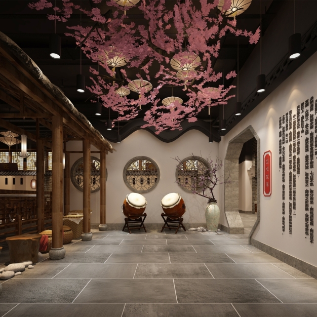 中式餐厅3D模型