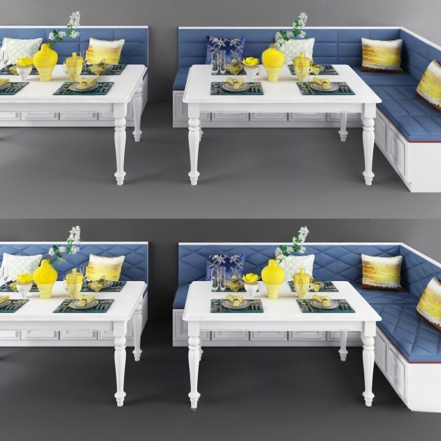 简欧餐桌卡座3D模型