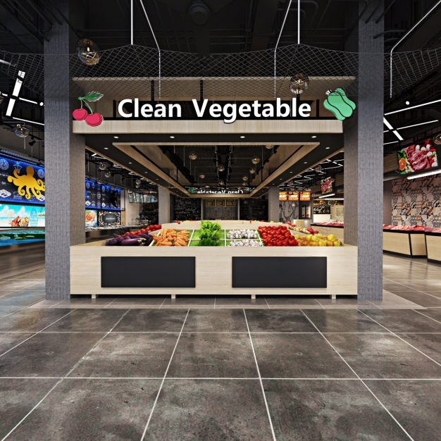 工业风生鲜店3D模型