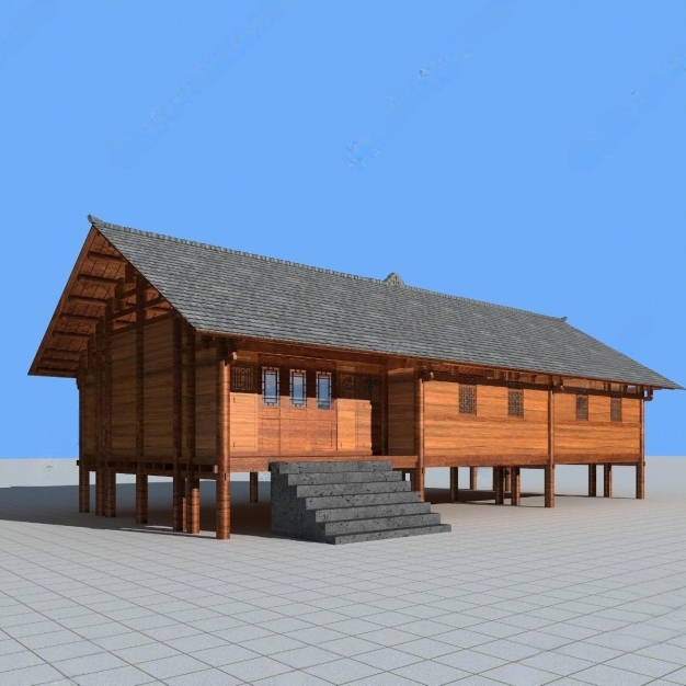 新中式木屋3D模型