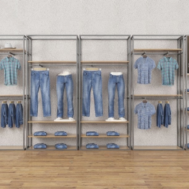 现代服装店衣架 服装架3D模型