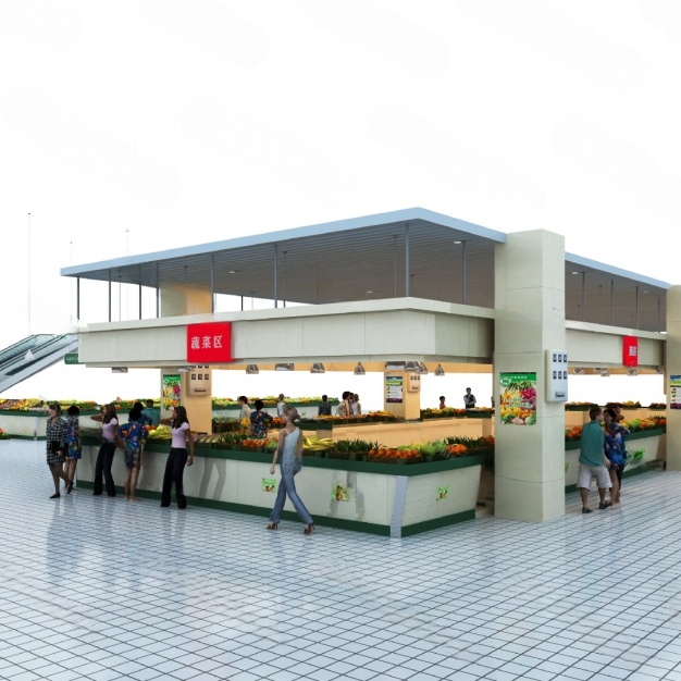现代菜市场3D模型