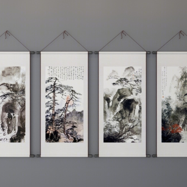 新中式装饰画3D模型