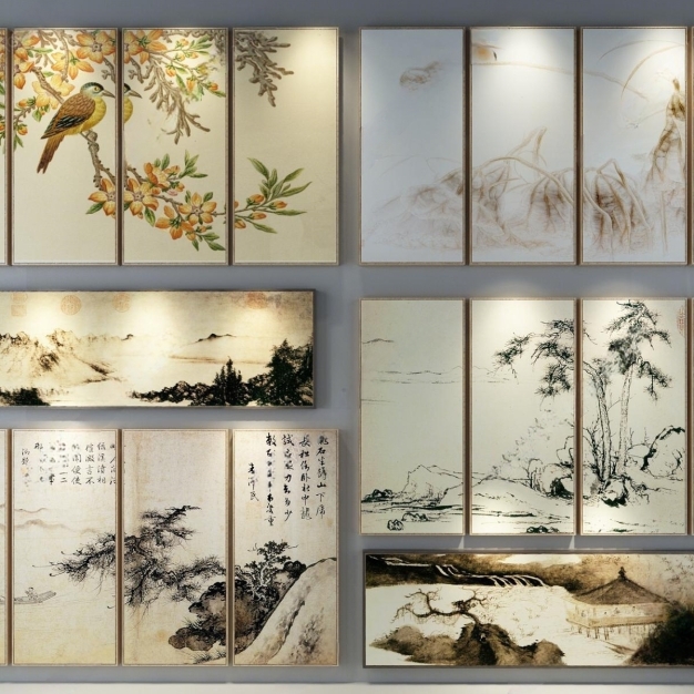 新中式装饰画3D模型