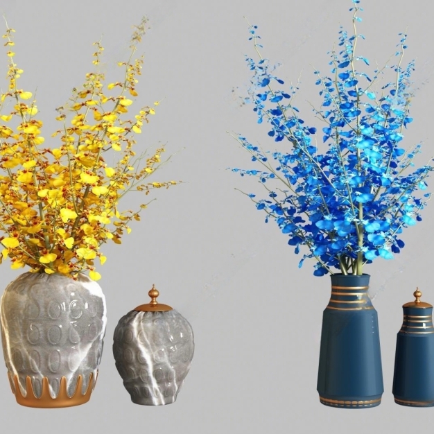 现代花瓶花艺摆件3D模型