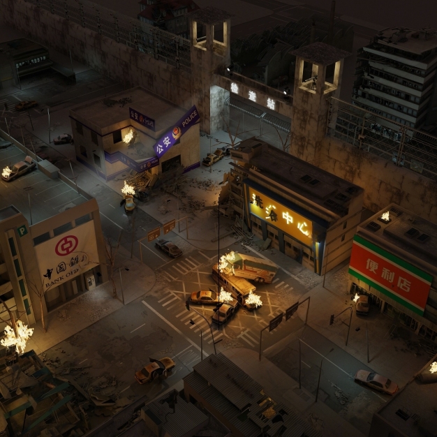 街道鸟瞰3D模型