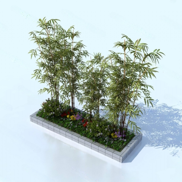 竹子 花坛3D模型
