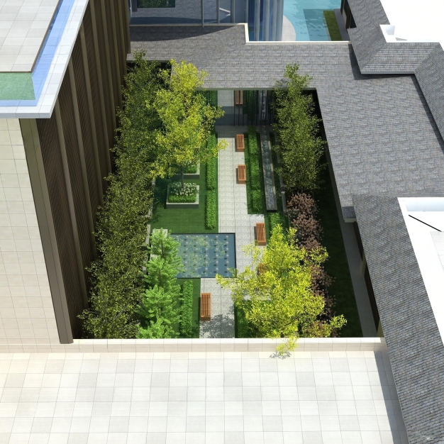 现代庭院花园3D模型