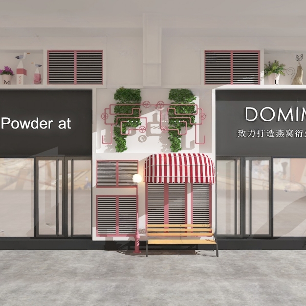 现代店面门头3D模型