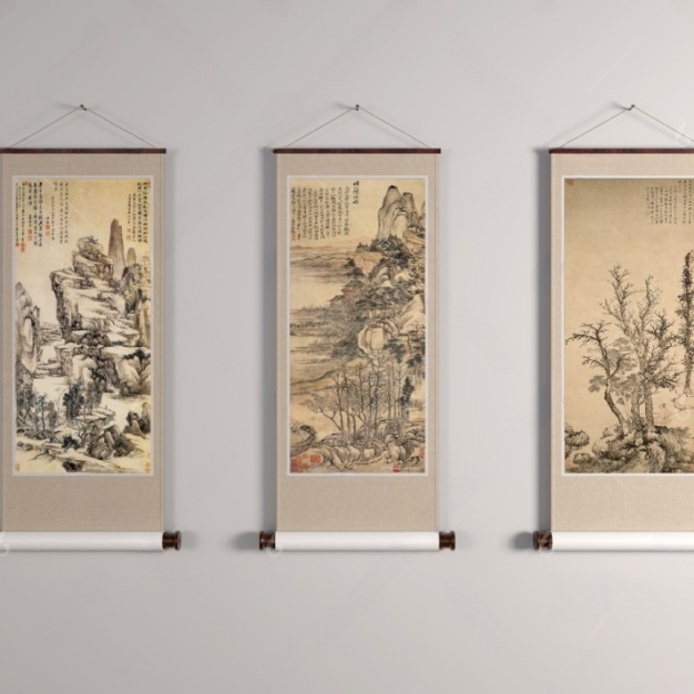 新中式装饰画3D模型