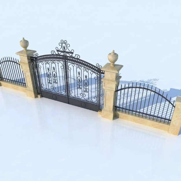 简欧铁艺大门3D模型