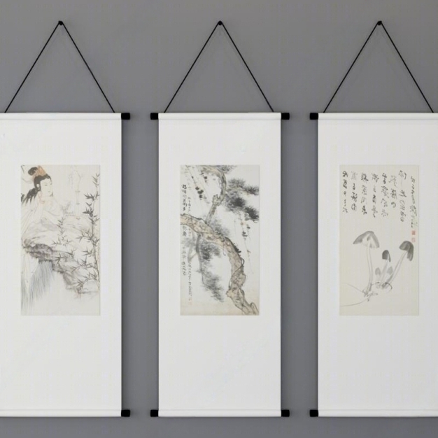 新中式挂画3D模型
