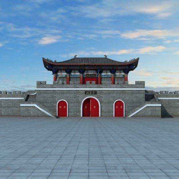 中式古建城楼3D模型
