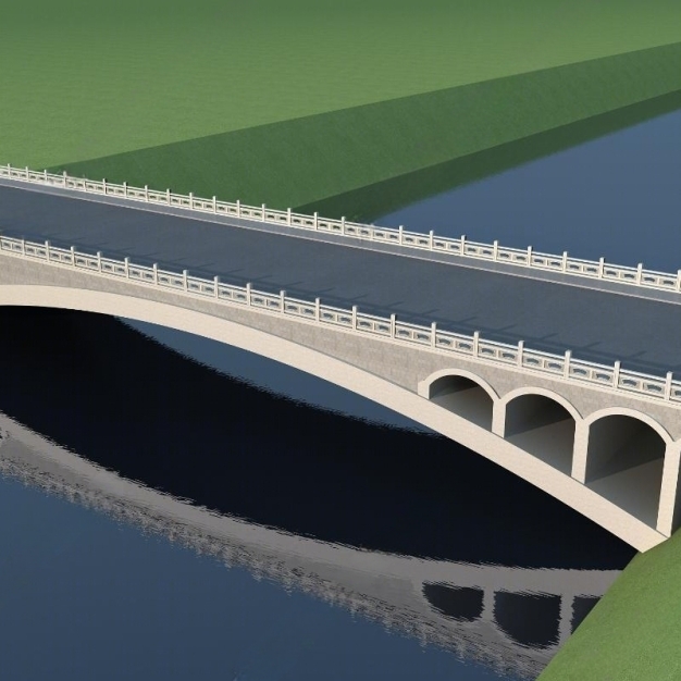 现代建筑大桥3D模型