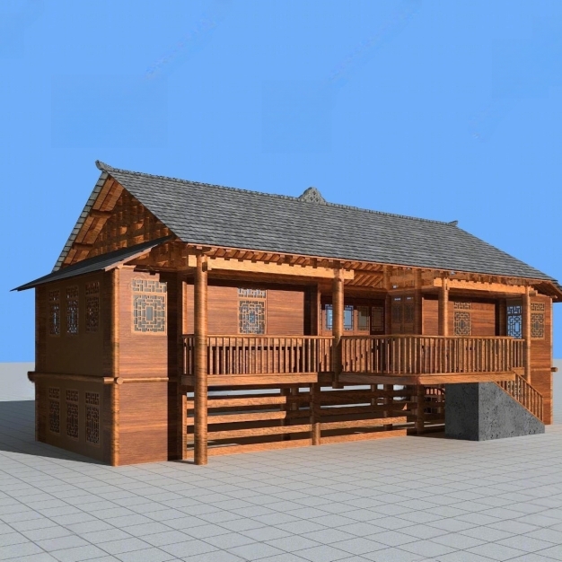 中式木屋3D模型