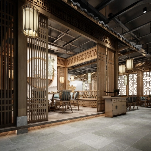 中式餐厅3D模型