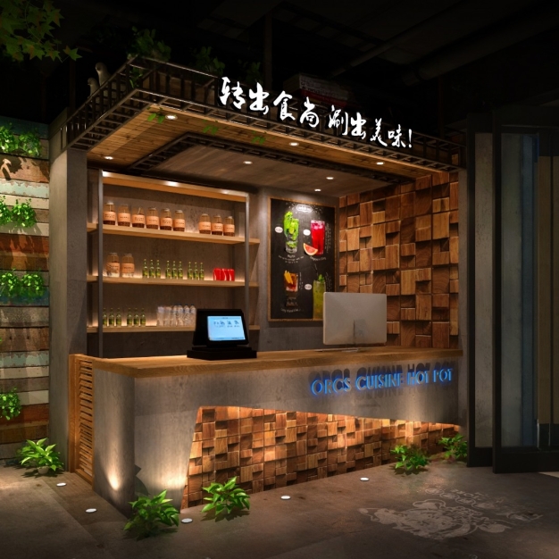 现代餐厅前台收银台3D模型