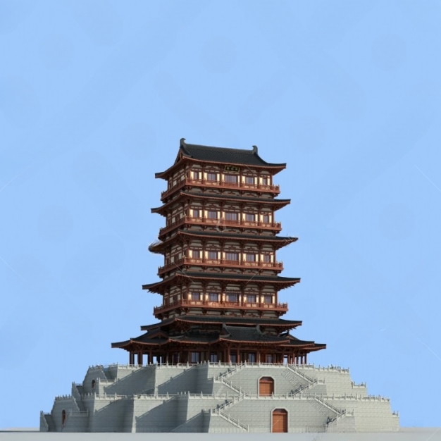 中式古塔  宝塔3D模型