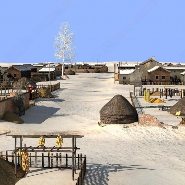 中式农村建筑3D模型