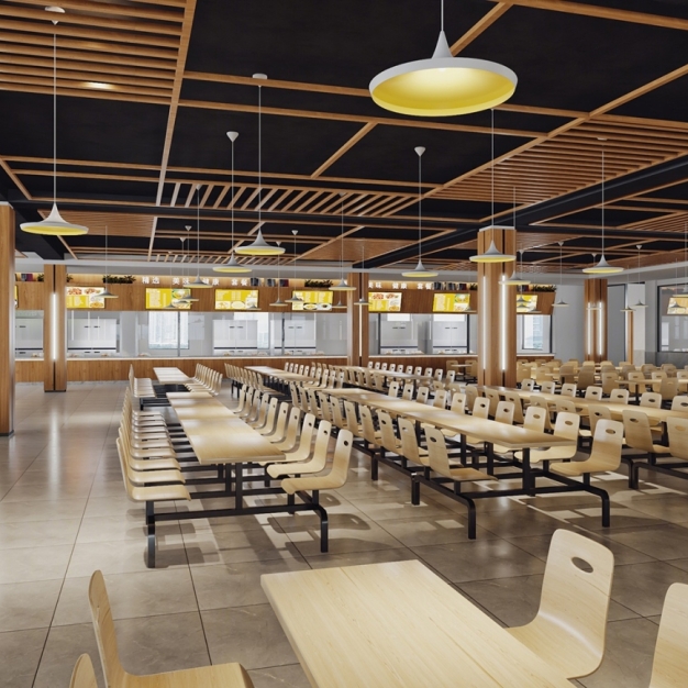 现代食堂餐厅3D模型