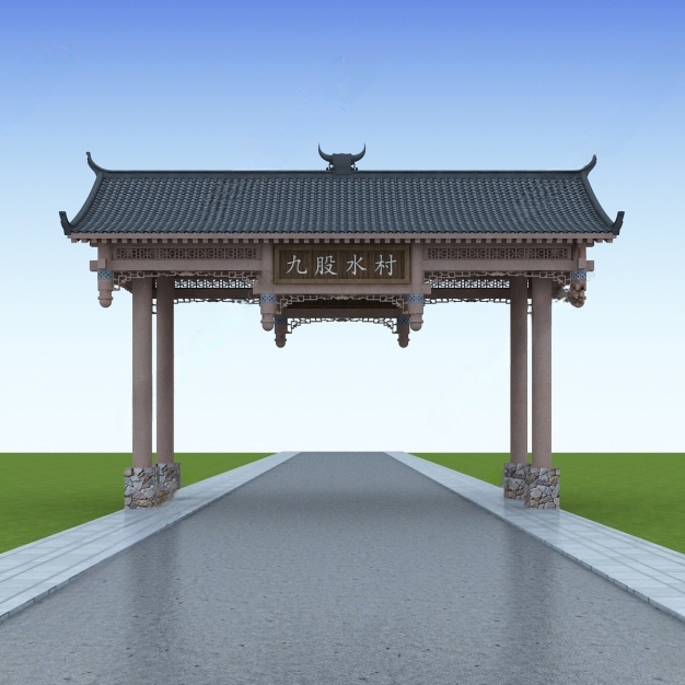 中式牌楼  牌坊3D模型
