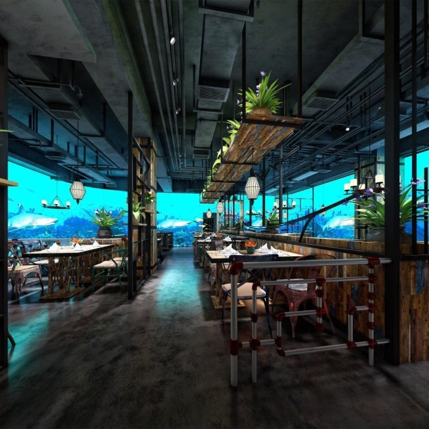 工业风餐厅3D模型