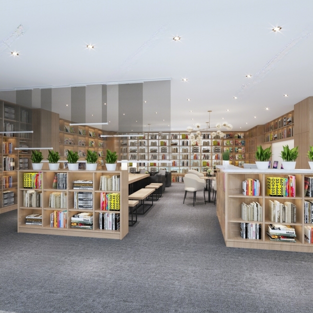 现代书店 图书馆3D模型