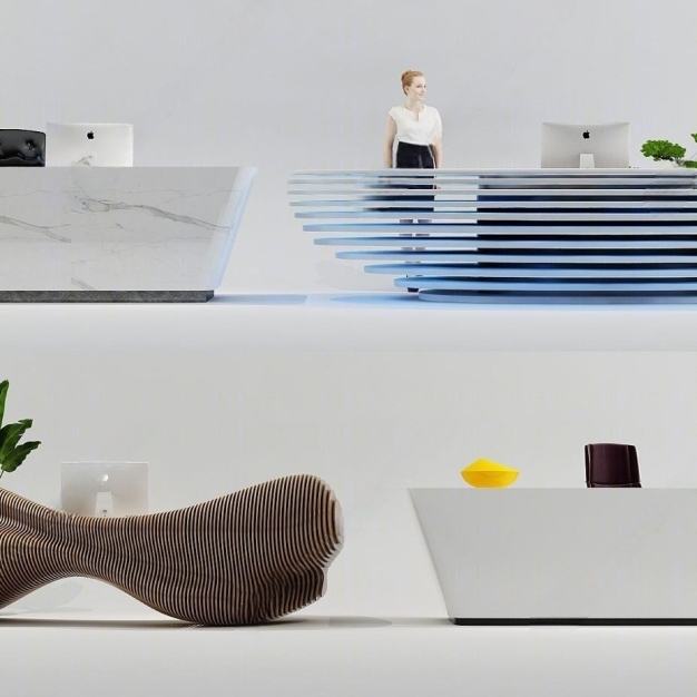 现代接待台3D模型