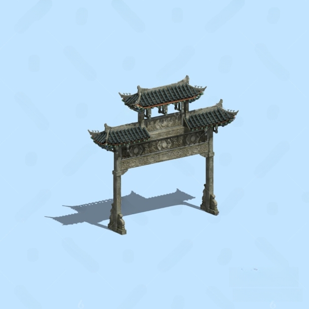 中式牌坊 门楼3D模型