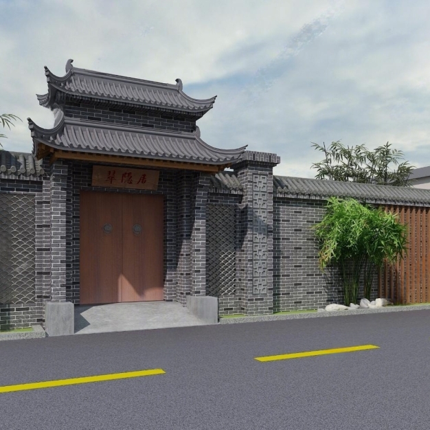 中式古建门头3D模型