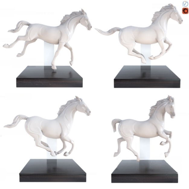 现代骏马雕塑3D模型