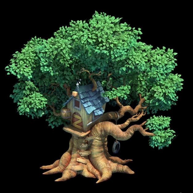 卡通树屋3D模型