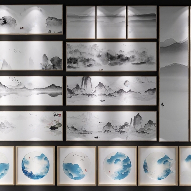新中式装饰画3D模型