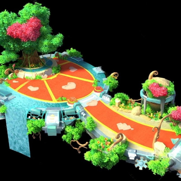 卡通游戏场景3D模型