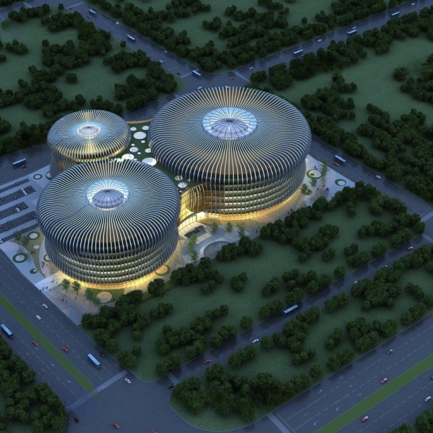 现代建筑鸟瞰3D模型