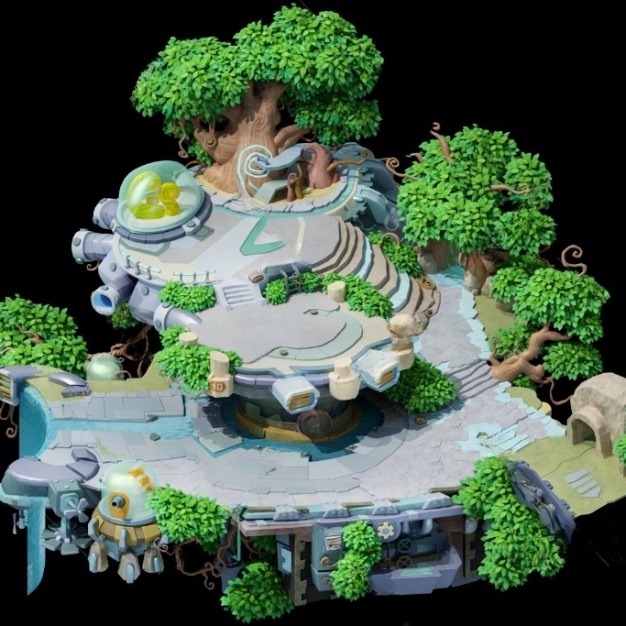 卡通游戏场景3D模型