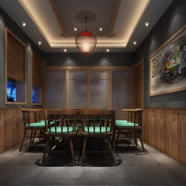 新中式餐厅包厢3D模型
