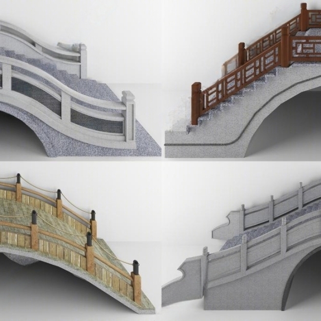 新中式拱桥3D模型
