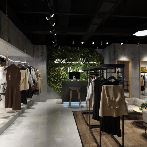 工业风服装店3D模型