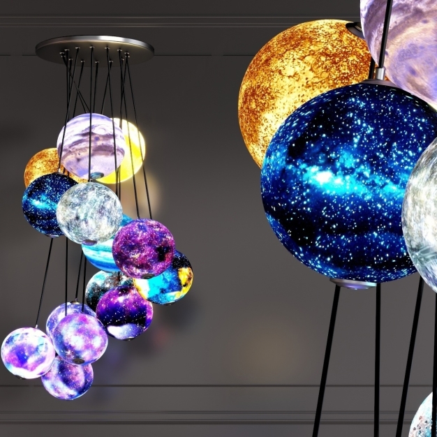 星球吊灯3D模型