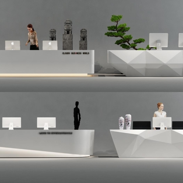 现代办公接待台3D模型