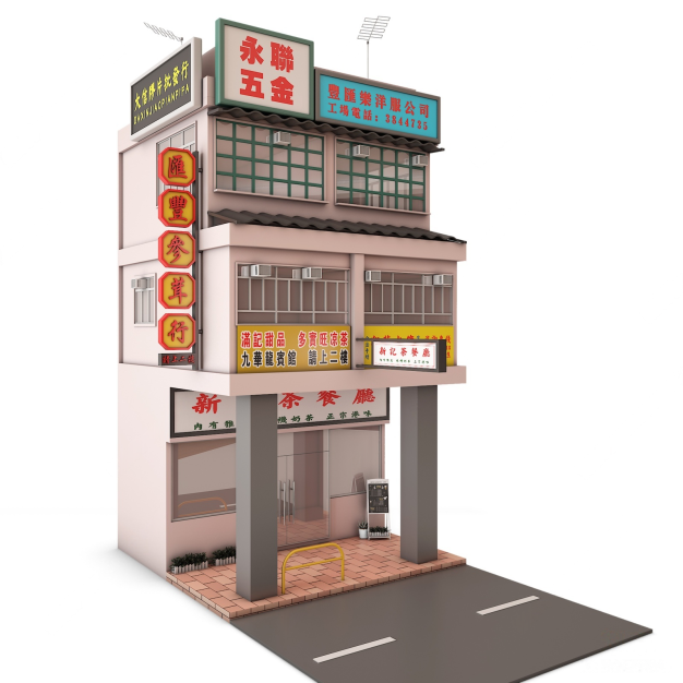 店铺门头3D模型